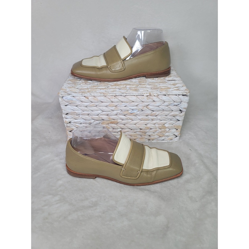 COS Twee Scandi Girl Acadamia Square Toe Loafers Size 7 Office Leather Retro